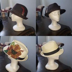 Ladies fedora or wide brim hats
